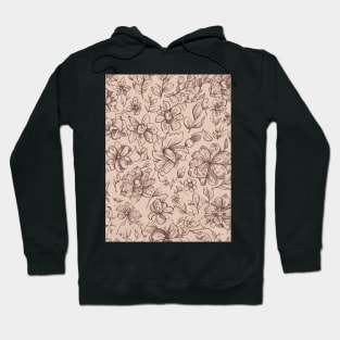 Floral Pattern Hand Drawn Sketch: Hand-Drawn Botanical Hoodie